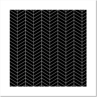 Herringbone - Black Posters and Art